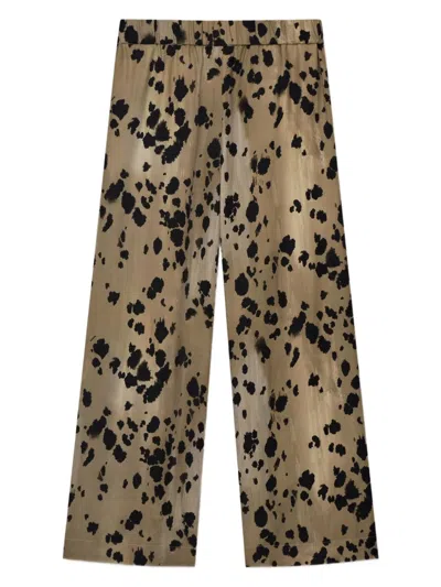 Aeron Crust Animal-print Trousers In Brown