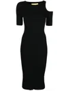 Aeron Geripptes Kleid Mit Cut-outs In Black