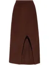 Aeron Delos Knitted Maxi Skirt In Brown