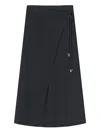 Aeron Double-layer A-line Mid Skirt In Black