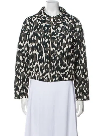 Pre-owned Aeron Áeron Animal Print Evening Jacket In Gray