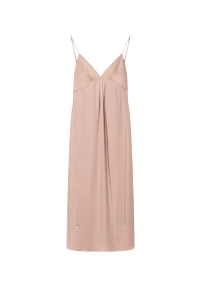 Aeron Felicita - Satin A-line Maxi Dress In Pink