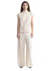Aeron Flora - Cupro Sleeveless Turtleneck In Neutrals
