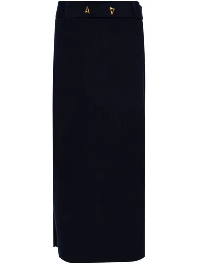 Aeron Forum Knitted Midi Skirt In Blue