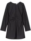 Aeron Gathered Mini Dress In Grey
