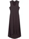 Aeron Gathered Scoop-neck Dress In Grey