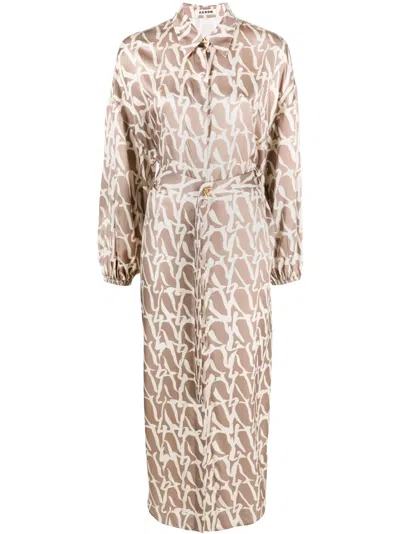 Aeron Haywis Graphic-print Dress In Brown