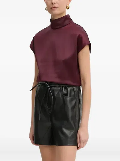 Aeron High-neck Top In Burgundy