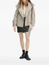 Aeron Hooded Belted Jacket In Gray