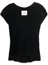 Aeron Hybrid V-neck Top In Black