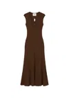 Aeron Jasper - Rib-knit Fitted Maxi Dress In Brown