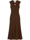 Aeron Jasper - Rib-knit Fitted Maxi Dress In Brown