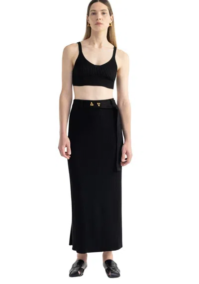 Aeron Joan - Knitted Bralette In Black
