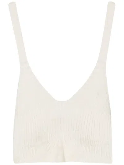 Aeron Joan Cropped Knitted Bralette In White