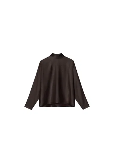 Aeron Katniss - Satin Turtleneck In Black