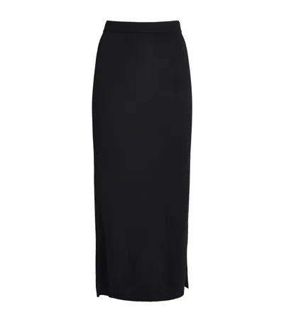 Aeron Knitted Column Midi Skirt In Black