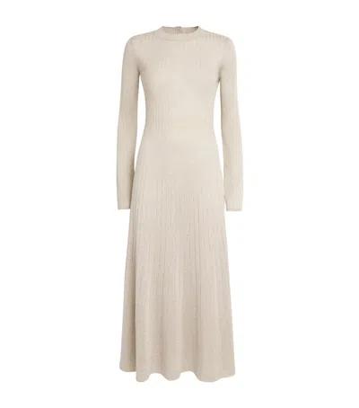 Aeron Knitted Pavlova Midi Dress In Ivory