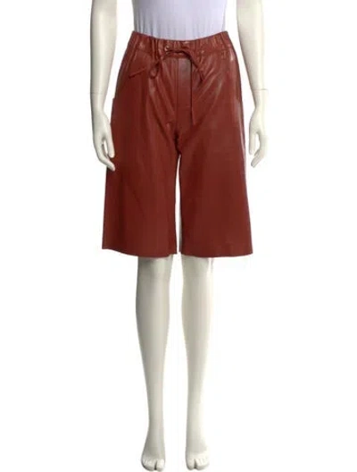Pre-owned Aeron Lamb Leather Wide Leg Pants In Brown