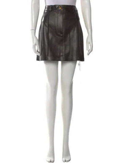 Pre-owned Aeron Lambskin Mini Skirt In Black