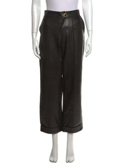 Pre-owned Aeron Lambskin Wide Leg Pants W/ Tags In Black