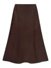 Aeron Leather A-line Midi Skirt