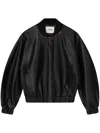 Aeron Leather Bomber Jacket In Black
