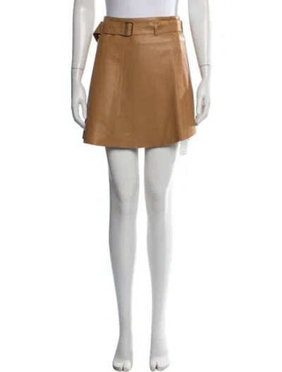 Pre-owned Aeron Leather Mini Skirt In Black