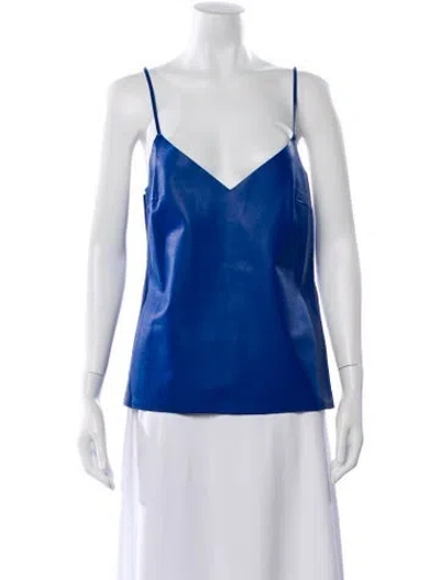 Pre-owned Aeron Leather V-neck Top In Multi