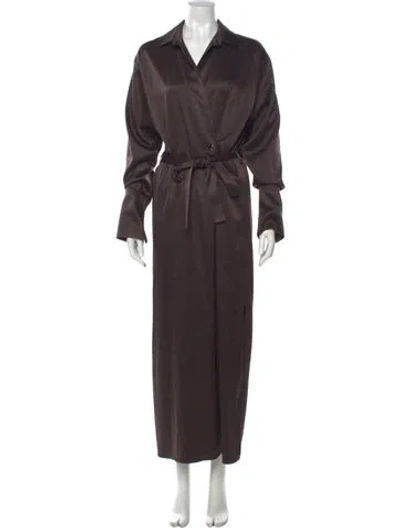 Pre-owned Aeron Long Dress In Brown