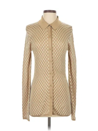 Pre-owned Aeron Long Sleeve Blouse In Brown