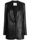 Aeron Mercedes Leather Blazer In Black