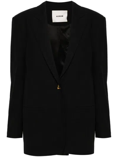 Aeron Mercedes Logo-plaque Blazer In Black