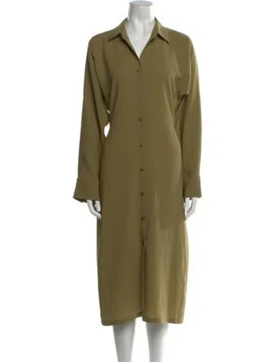 Pre-owned Aeron Midi Length Dress In Green
