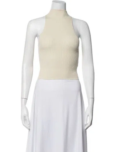 Pre-owned Aeron Mock Neck Sleeveless Top In Neutrals