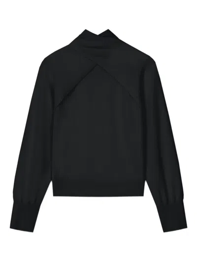 Aeron Open Shoulder Roll-neck Nest Knitwear In Black