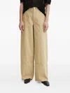 Aeron Panelled Wide-leg Jeans In Neutral