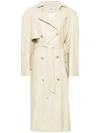 Aeron Peggy Leather Trench Coat In Neutrals