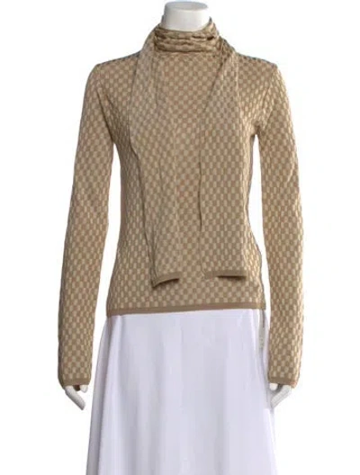 Pre-owned Aeron Plaid Print Turtleneck Sweater In Neutrals