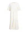 Aeron Pleated Knit T-shirt Midi Dress In White