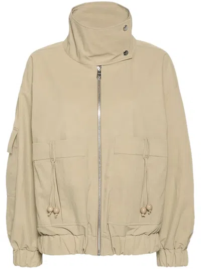 Aeron Quinto Funnel-neck Bomber Jacket In Green