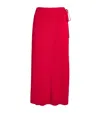 Aeron Rib-knit Betta Midi Skirt In Red