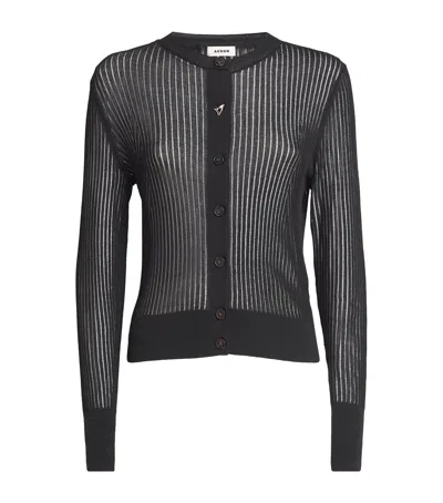 Aeron Ribbed Constant Cardigan In Black