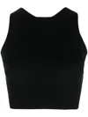 Aeron Geripptes Cropped-strickoberteil In Black