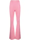 Aeron Ribbed-knit Flared Trousers In Rosa