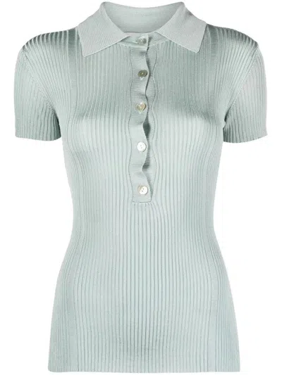 AERON RIBBED SHORT SLEEVE POLO TOP