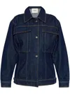 Aeron Roisin Fitted Denim Jacket In Blue