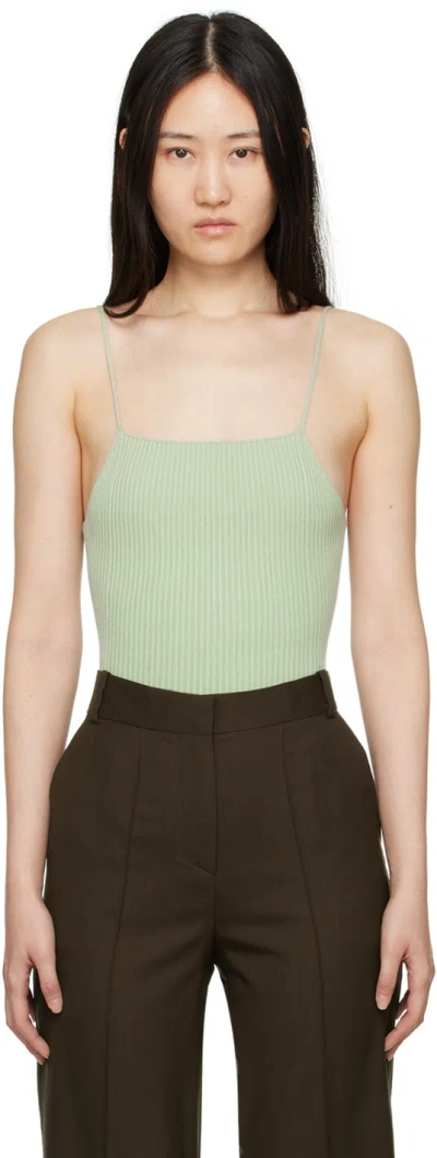 Aeron Ribbed-knit Bodysuit In Sage 333