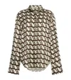 Aeron Satin Graphic Print Stallion Shirt In Brown
