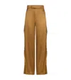 Aeron Satin Straight-leg Fjord Trousers In Brown