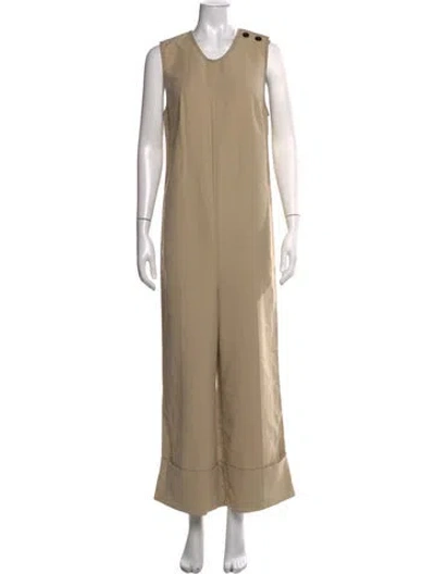 Pre-owned Aeron Scoop Neck Jumpsuit In Neutrals
